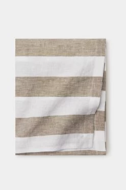Linen Table Cloth Dune Stripe