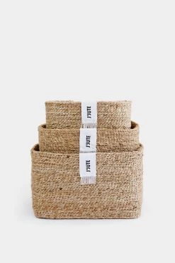 J'Jute Gateway Square Set Of 3 Baskets
