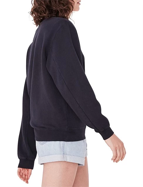 Logo Fleece Navy Sweater - Image 4