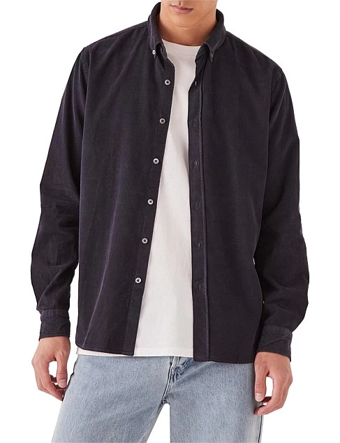 Mens Cord LS Shirt True Navy - Image 2
