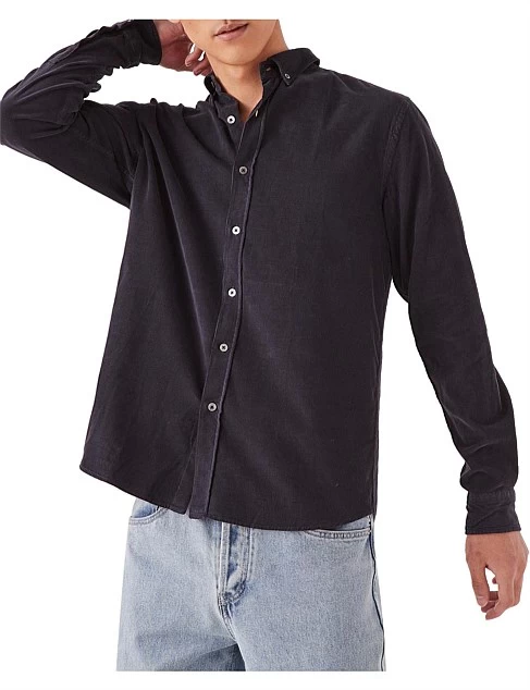 Mens Cord LS Shirt True Navy - Image 4