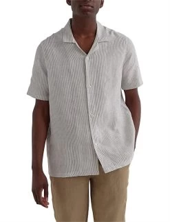 Campo Linen SS Shirt Slate Stripe