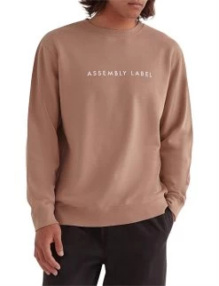 Logo Fleece Pullover Sand/White