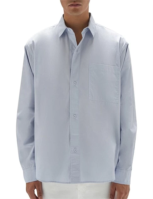 Simon Long Sleeve Shirt Blue Haze