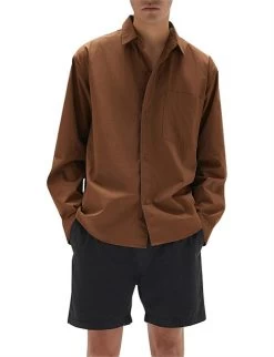 Simon Long Sleeve Shirt Burnt Ochre