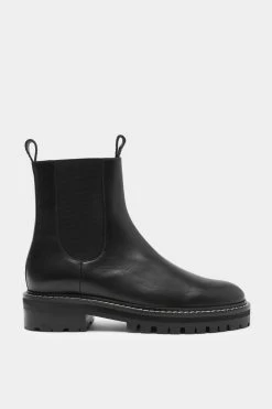 Contrast Stitch Leather Boot