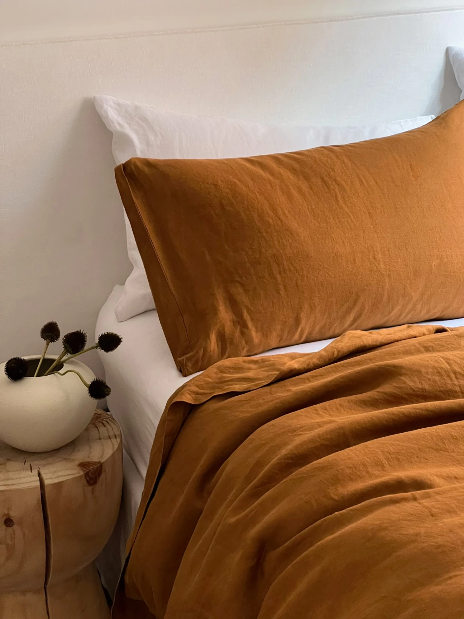 Linen Standard Pillow Cases Russet