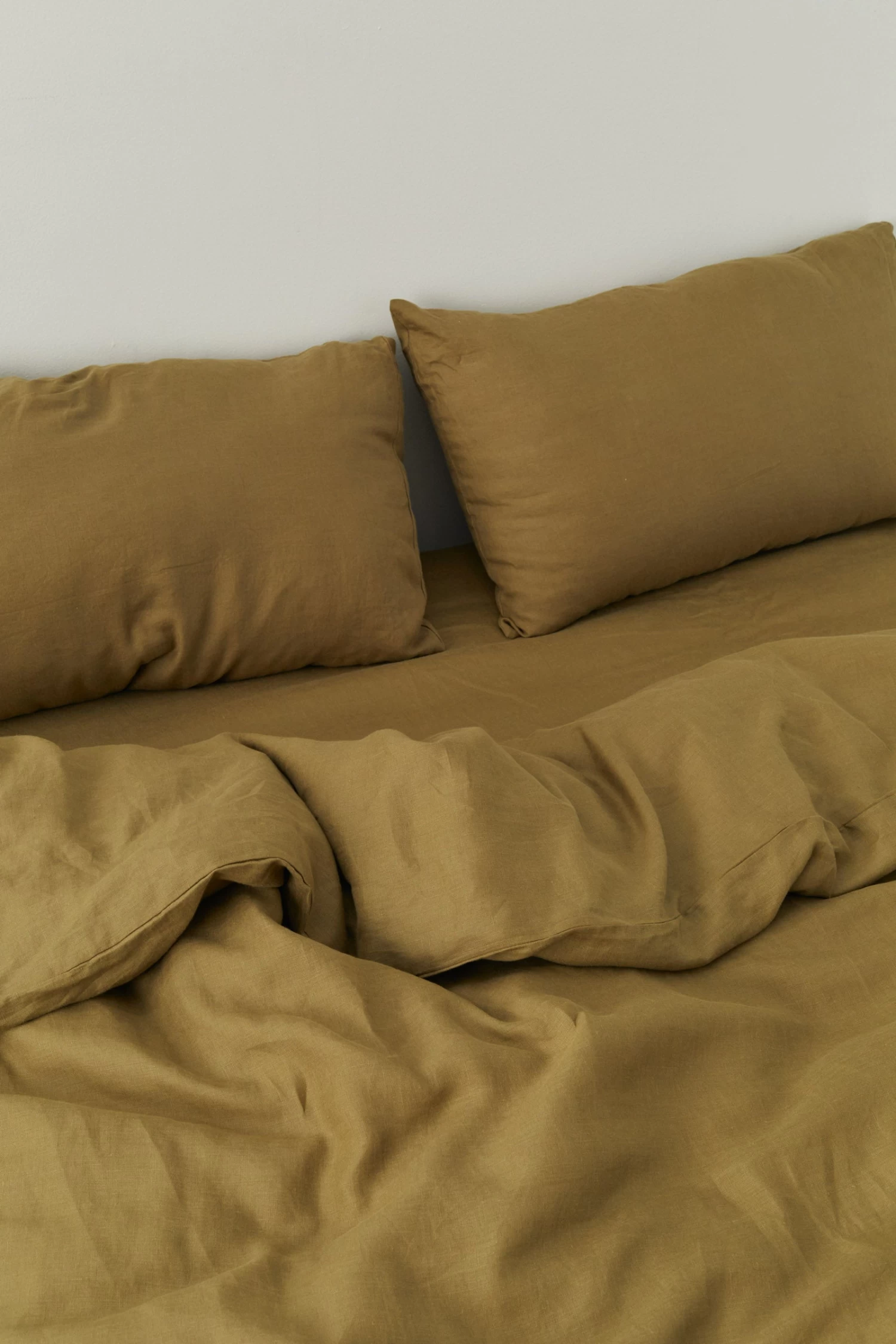 Linen Duvet Cover Olive - Image 4