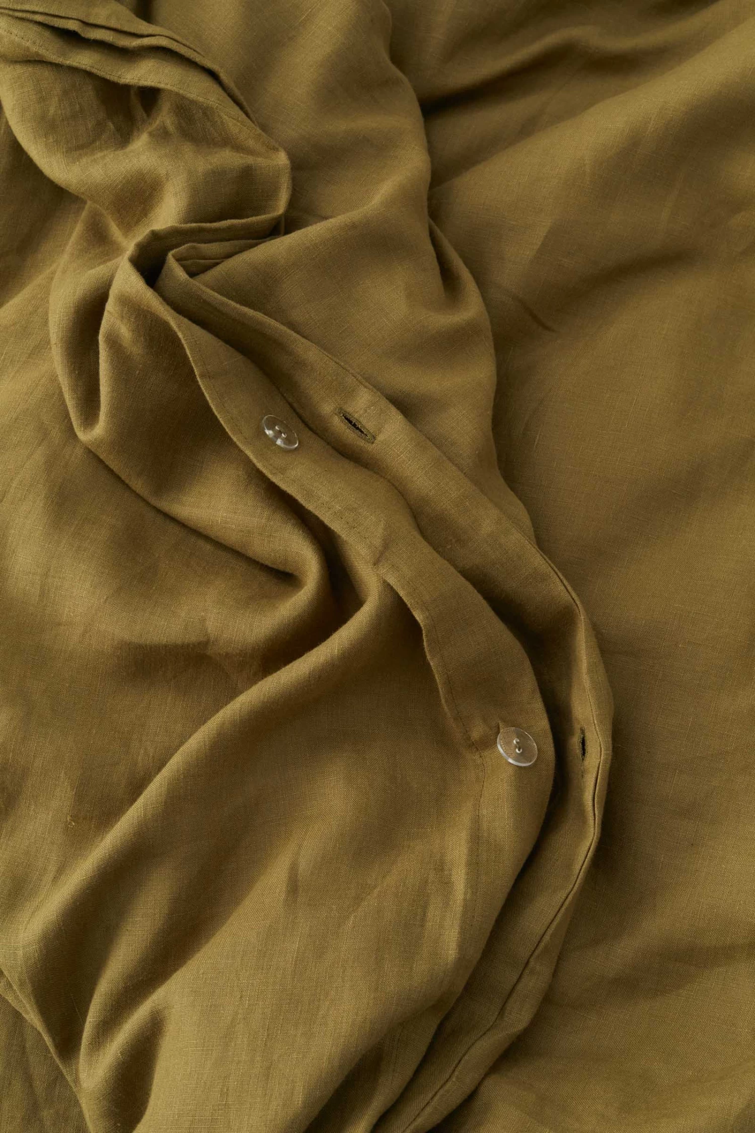 Linen Duvet Cover Olive - Image 5