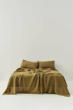 Linen Flat Sheet Olive