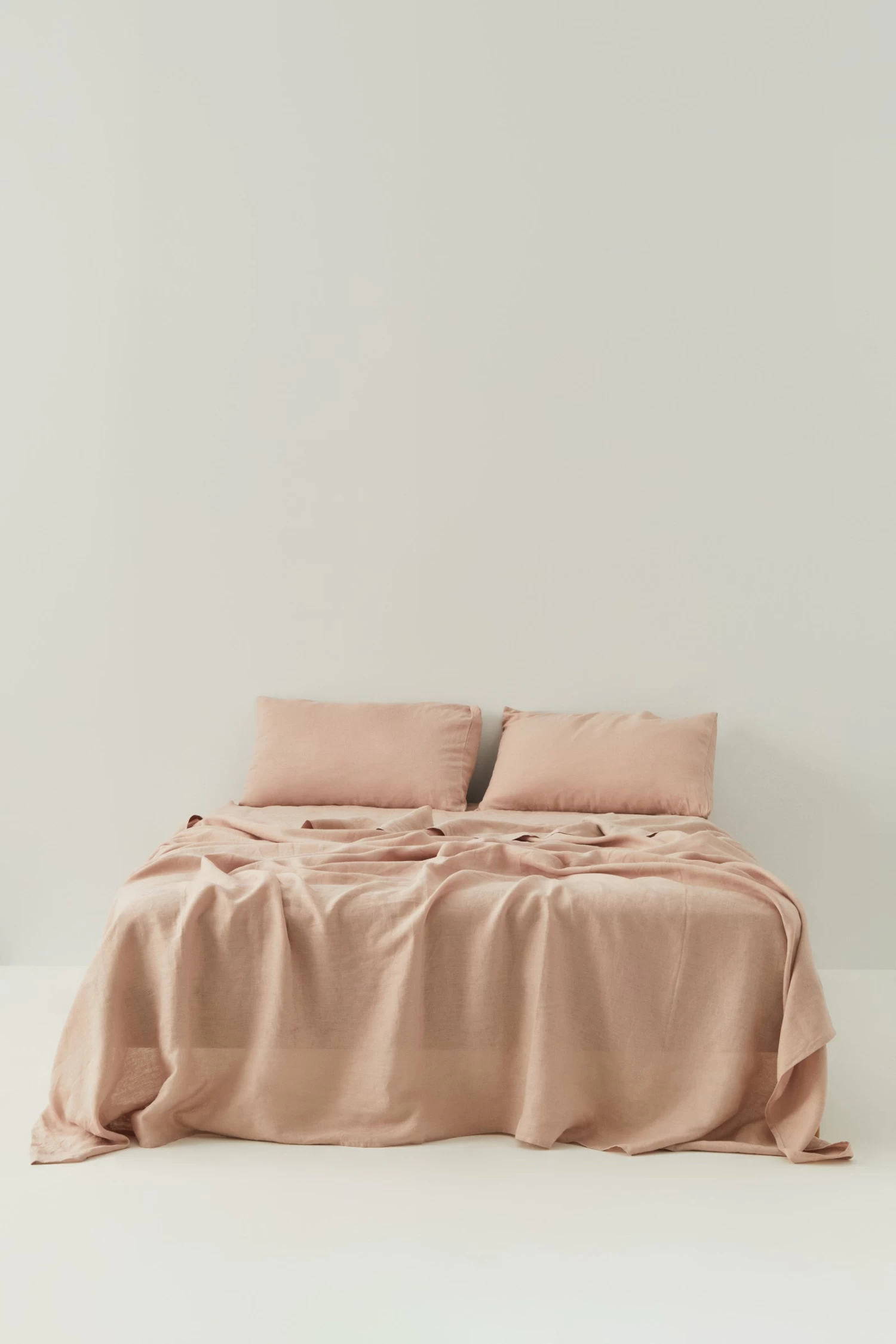 Linen Flat Sheet Pink Clay