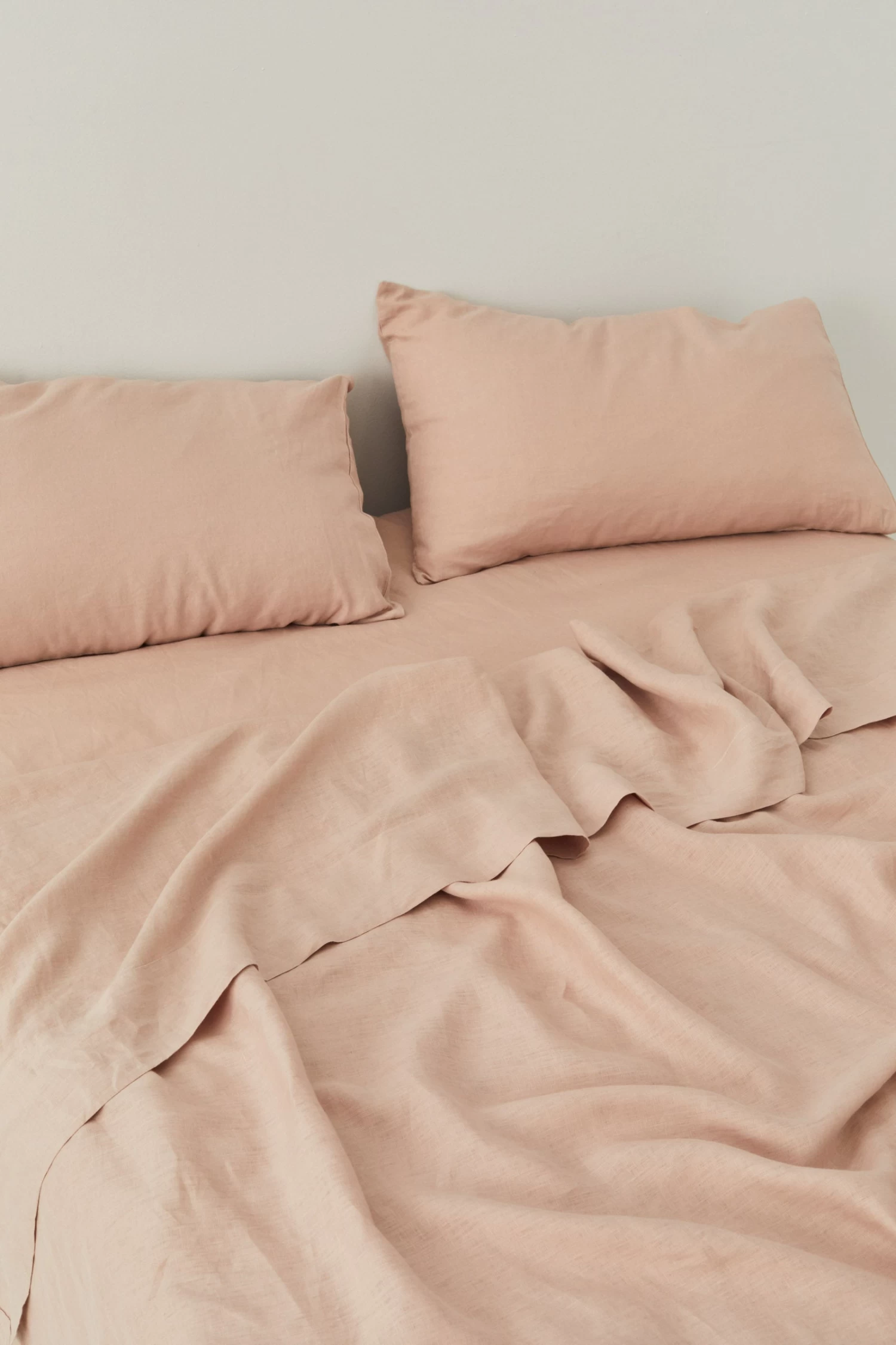 Linen Standard Pillow Cases Pink Clay