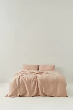 Linen Duvet Cover Pink Clay